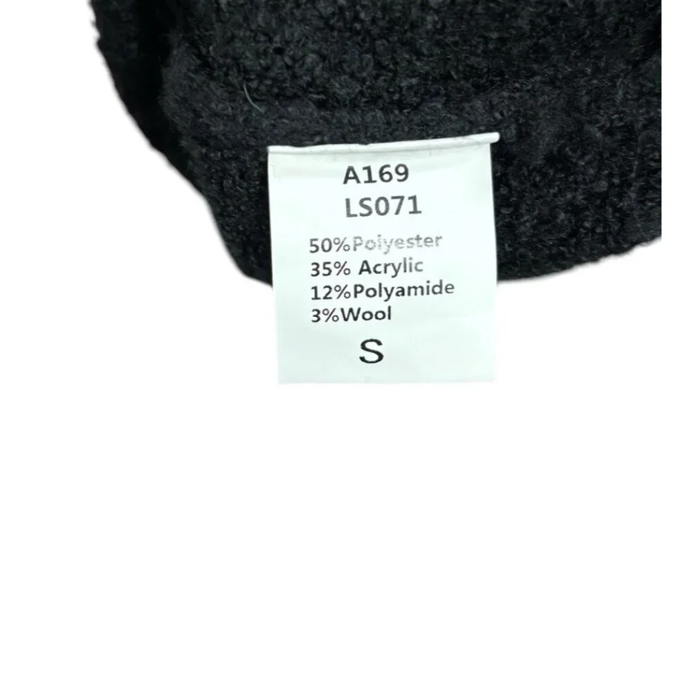 NWT LILLUSORY Womens Small Black Sweater Fuzzy Chunky Warm Pullover Comfortable - Picture 5 of 7